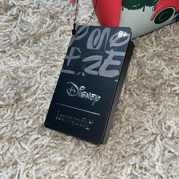 NWT Loungefly Mickey Minnie Cosmetic Bag Winter Holiday Christmas Tree Pickup Tr - Picture 4 of 14